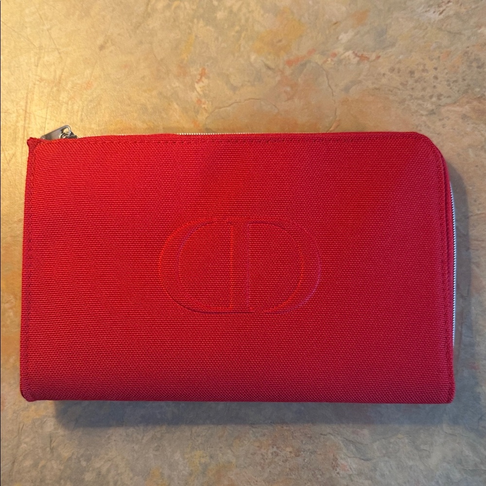 Christian Dior Red Beauty Pouch with box